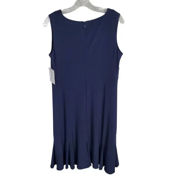 R&M Richards Size 10 Dress Jacket Set Event Formal Floral Lace Sequin Navy NWT - Picture 12 of 16